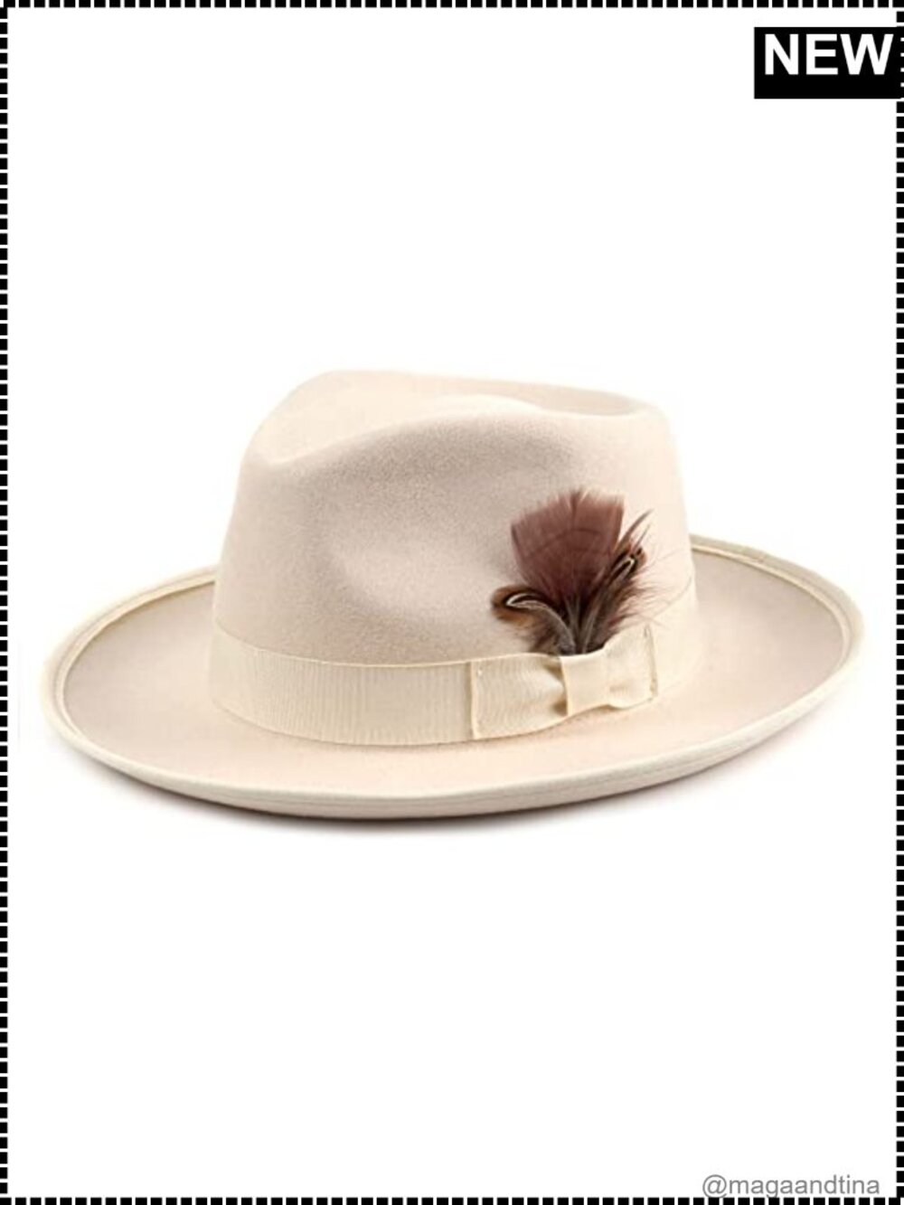 Wide Brim Felt Fedora Hat Adjustable Unisex Dress Panama Trilby
